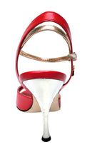 ID, Tangolera Madison Miabella, Red with Rose gold, 9cm Silver heel