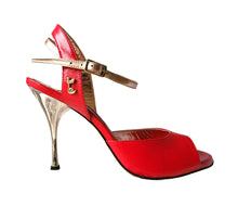 ID, Tangolera Madison Miabella, Red with Rose gold, 9cm Silver heel