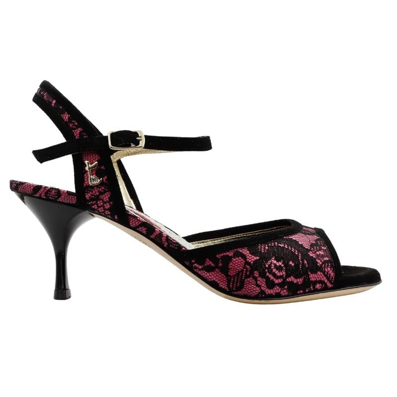 Tangolera A1 Black Lace/ Pink Heel 6 cm – Strictly4dancers.com