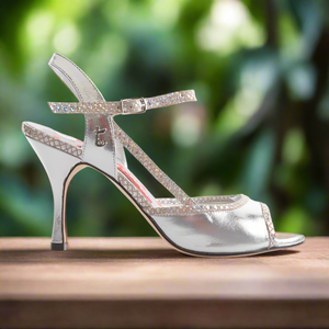 Tangolera A14 Silver Laminato Heel 9 cm