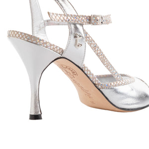 Tangolera A14 Silver Laminato Heel 9 cm
