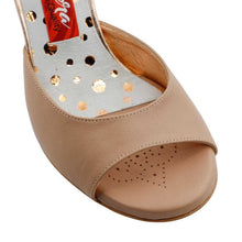 Tangolera  A2 Nappa Beige Buffalo suede Sole,  Heel 8 cm