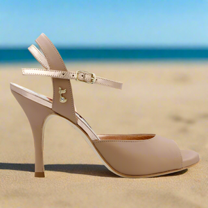 I D. Tangolera. A2 Soft Nappa Beige, Heel 7 cm