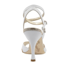 Tangolera. A6CL White/Silver,  Heel 8 cm