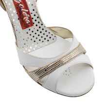 Tangolera. A6CL White/Silver,  Heel 8 cm