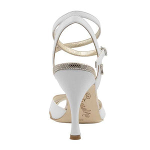 Tangolera A6CL Bianco argento heel 8 cm