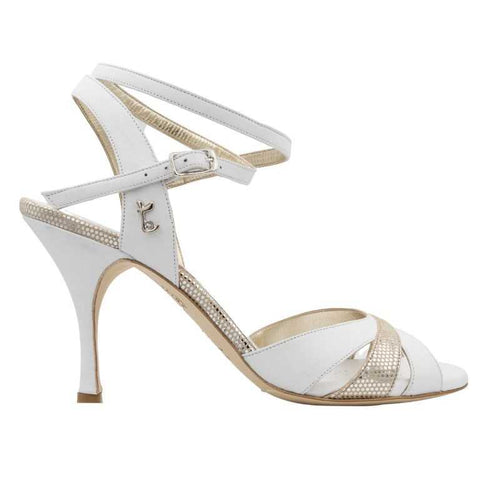 Tangolera A6CL Bianco argento heel 8 cm