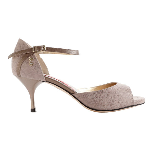 TANGOLERA A8 Camoscio Beige Stampa Fiori,  Heel 6 cm Size 36 Offer