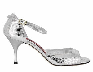Tangolera A8 Silver printed leather heel 9cm size 38 offer