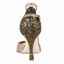 Tangolera A8CL.  Glitter Bronze, leather Heel 8 cm