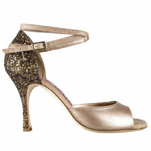 Tangolera A8CL.  Glitter Bronze, leather Heel 8 cm