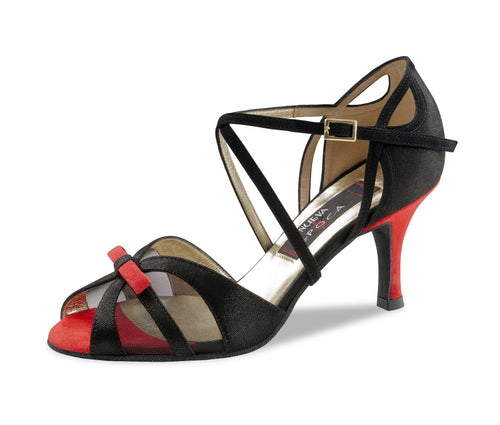 Nueva Epoca Beatriz Shimmering suede / Suede – black / red