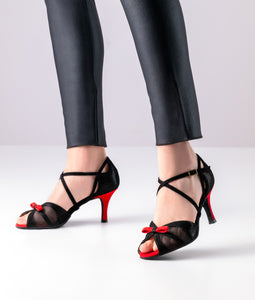 Nueva Epoca Beatriz Shimmering suede / Suede – black / red