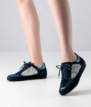 Werner Kern Carol Nappa leather / Brocade / Goat suede – blue / silver