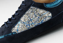 Werner Kern Carol Nappa leather / Brocade / Goat suede – blue / silver