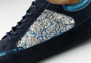 Werner Kern Carol Nappa leather / Brocade / Goat suede – blue / silver