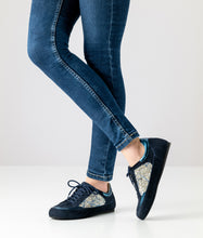 Werner Kern Carol Nappa leather / Brocade / Goat suede – blue / silver