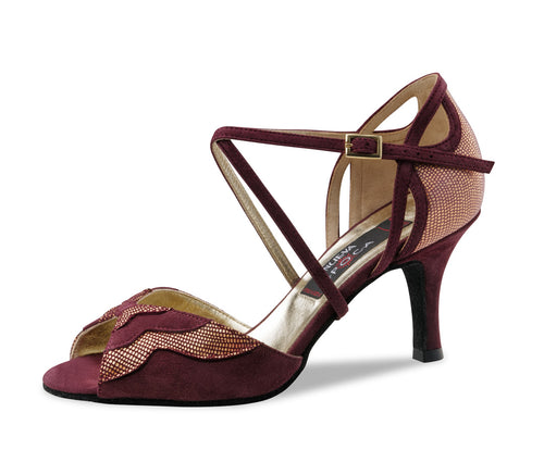 Nueva Epoca Catalina Printed leather / Suede – bordo