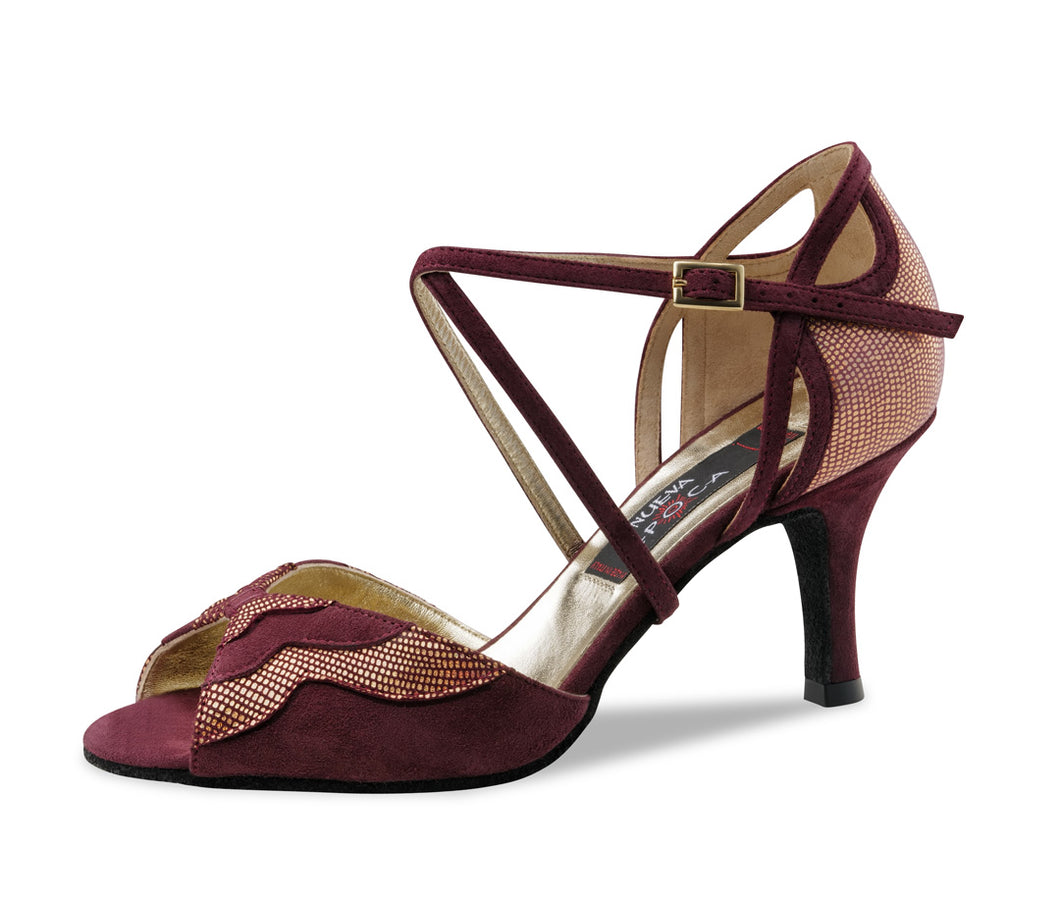 Nueva Epoca Catalina Printed leather / Suede – bordo