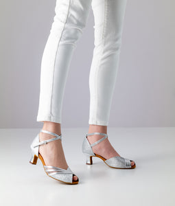 Anna Kern Christelle Nappa leather / Brocade – silver