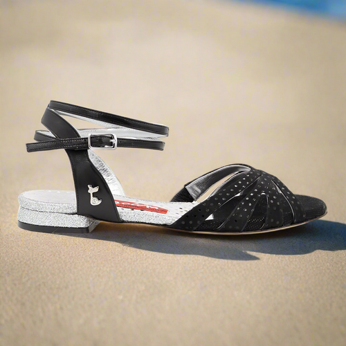 Tangolera  D33 Suede Black heel 1 cm