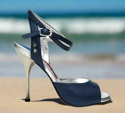 ID, Tangolera Madison Lucia, Blue Jeans, 9cm Silver heel