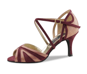 Nueva Adriana Vienna Printed leather / Suede – bordo