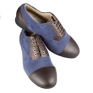 ID. Tangolera 106 Oxford blue suede printed leather