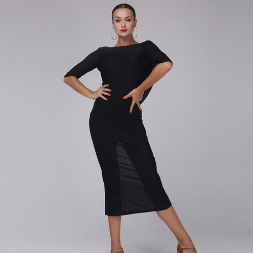 Black Backless Latin Dress