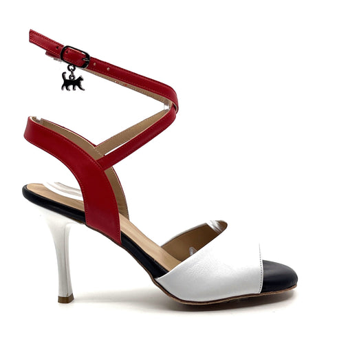 ID. Movimiento Julia  White/Red  8 Cm Heel