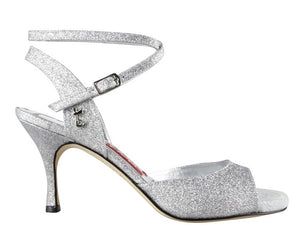 Tangolera A 31 Glitterino argento p.l. Heel 7 cm Wide fit