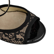 Tangolera A 1 Pizzo nero carne Heel 9 cm