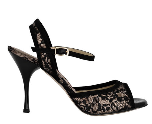 Tangolera A 1 black lace Heel 9 cm