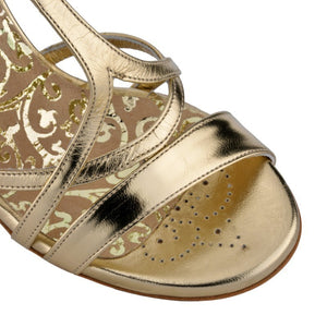 Tangolera A11 platinum leather heel 7 cm