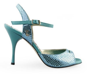 Tangolera A 1 B Ocean printed leather Heel 8 cm