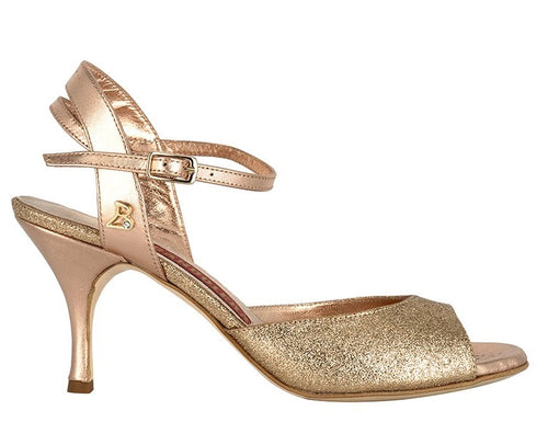 Tangolera A 2 copper glitter leather Heel 7 cm