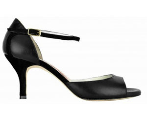 ID. Tangolera A8 Black Leather, Suede strap.   Heel 7cm