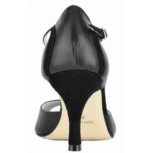 ID. Tangolera A8 Black Leather, Suede strap.   Heel 7cm