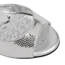 Tangolera A8 Silver printed leather heel 9cm