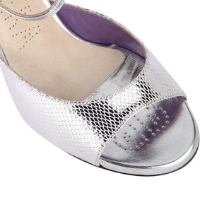 ID. Pitoncino Lux argento / Laminato argento Learther 7 cm Heel