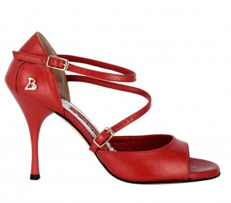 Tangolera A8 B Red leather heel. 9cm