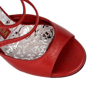 Tangolera A8 B Red leather heel. 9cm