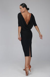 Black Backless Latin Dress