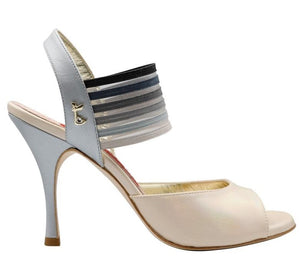 TANGOLERA Ocho Beige Smoke, Ombre Wide Strap Heel 7 cm