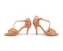 Portdance PD507 GLITTER DARK TAN SATIN size 34 offer 7cm Heel