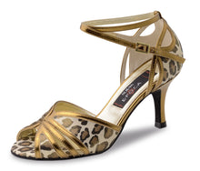 Nueva Epoca Saskia Chevro cooper / Leopard print  8cm Heel