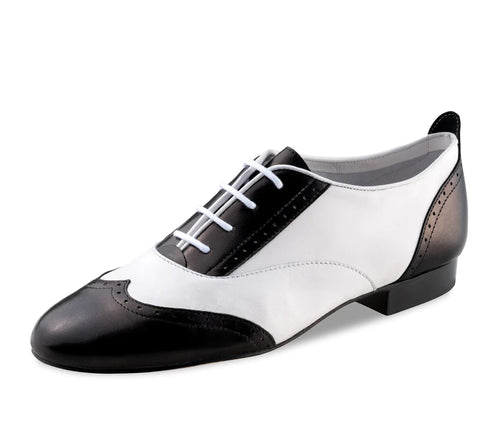 Taylor  Nappa leather – black / white, Suede sole