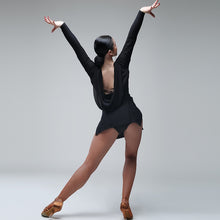 Short Black Backless Latin Dress